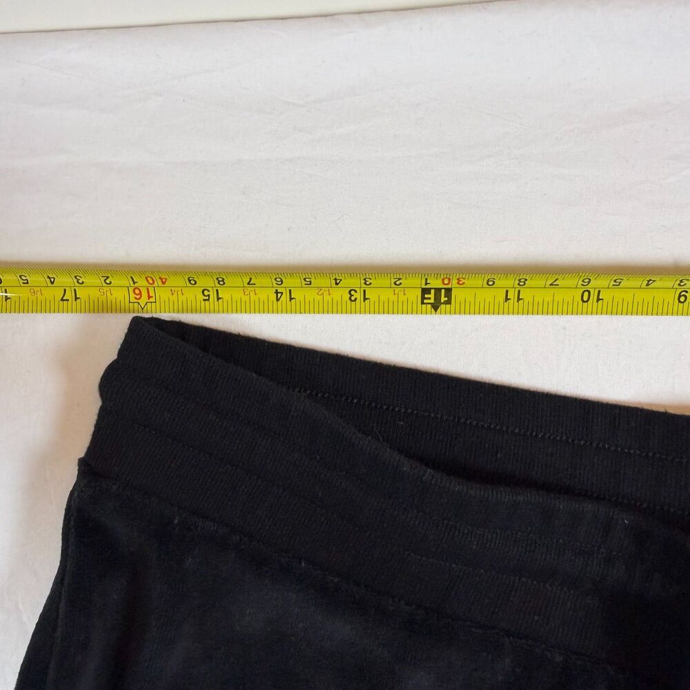 Whisper Me Black Velour Flare Pants Size XL Drawstring Waist - Picture 8 of 9